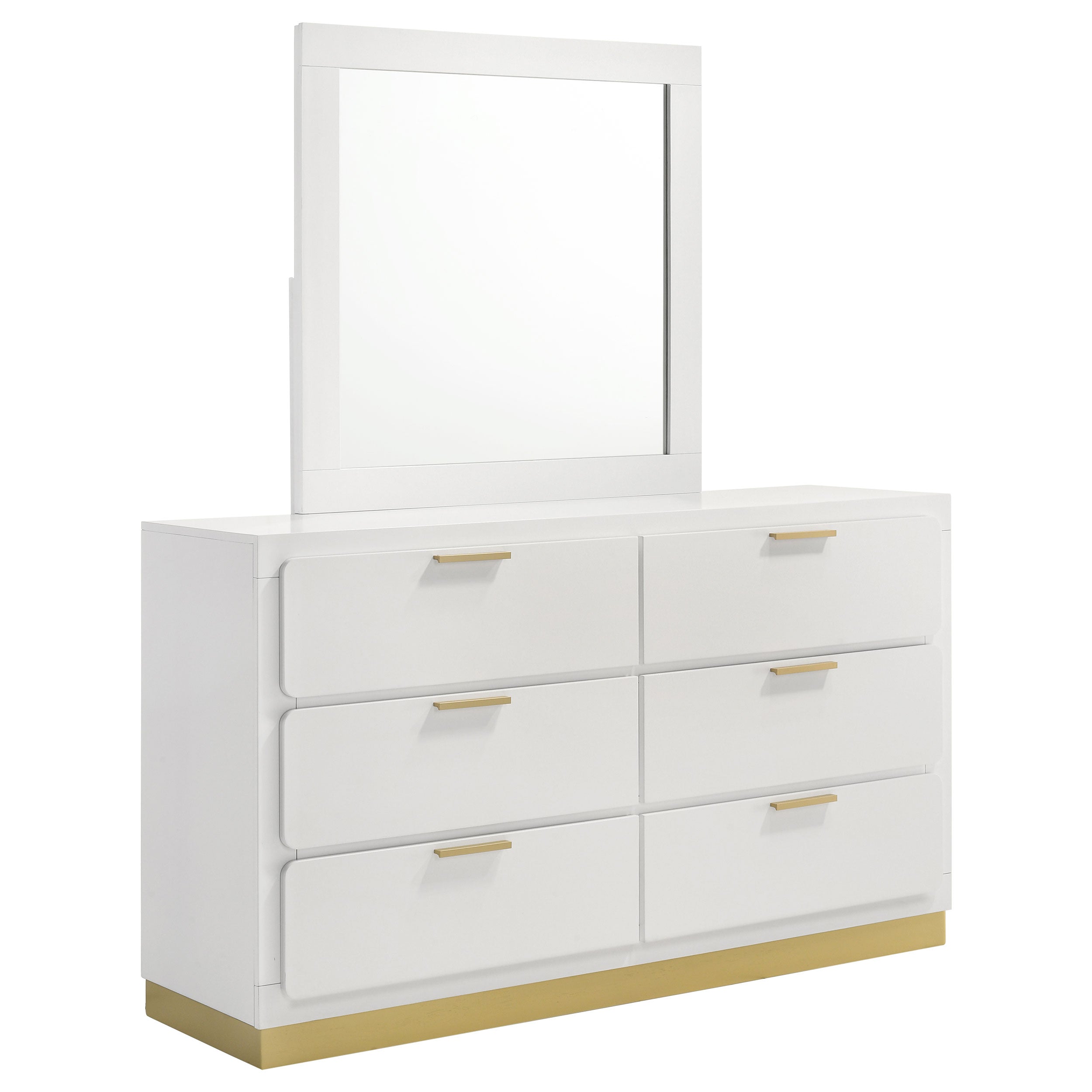 Caraway 6-drawer Dresser with Mirror White Furniture World (Las Vegas) Caraway 6-drawer Dresser with Mirror White Furniture World (Las Vegas)