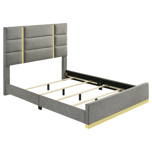 Ines 56-inch Fabric Upholstered Queen Panel Bed Grey