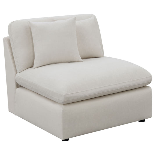 Hobson Upholstered Armless Chair Ivory