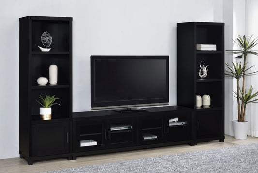 Sachin 3-piece Entertainment Center 79-inch TV Stand Black