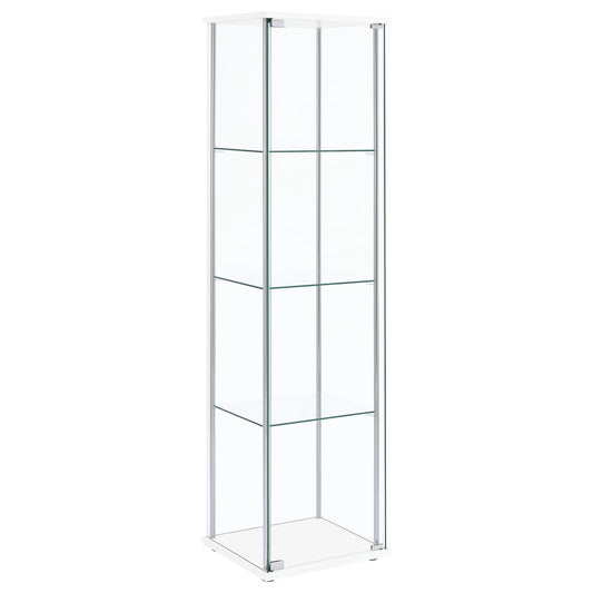 Bellatrix 3-shelf Clear Glass Curio Cabinet White
