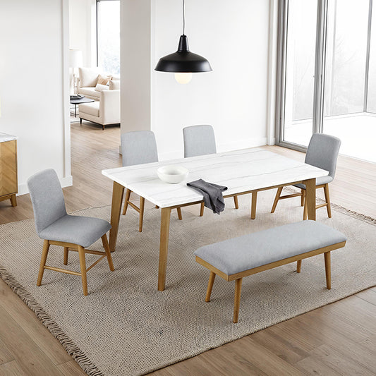 Mandier - 6 Pc. Dining Table Set w/ Bench