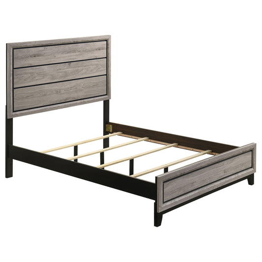 Valen Wood Full Panel Bed Light Taupe