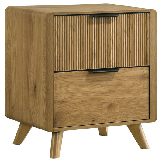 Bennett 2-drawer Bedroom Nightstand Bedside Table Light Oak