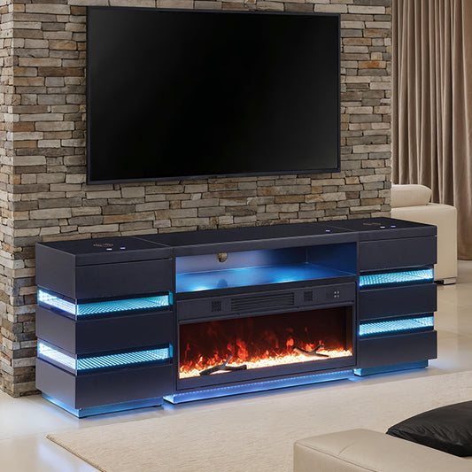 Terni - TV Stand w/ Fireplace & 2 Side Tables