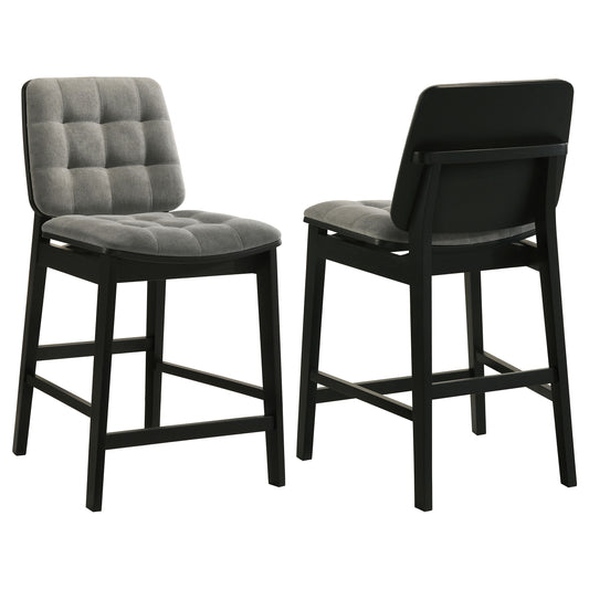 Redbridge Upholstered Counter Chair Grey and Black (Set of 2)