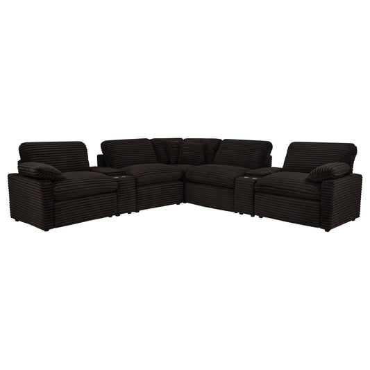 Collins 7-piece Modular Power Reclining Sectional Chocolate Brown