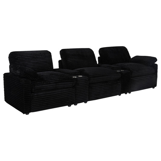 Collins 5-Piece Power Reclining Home Theater Seating Black