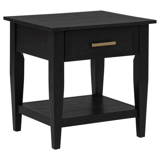 Lindenton 1-drawer Wood Occasional Side End Table Black