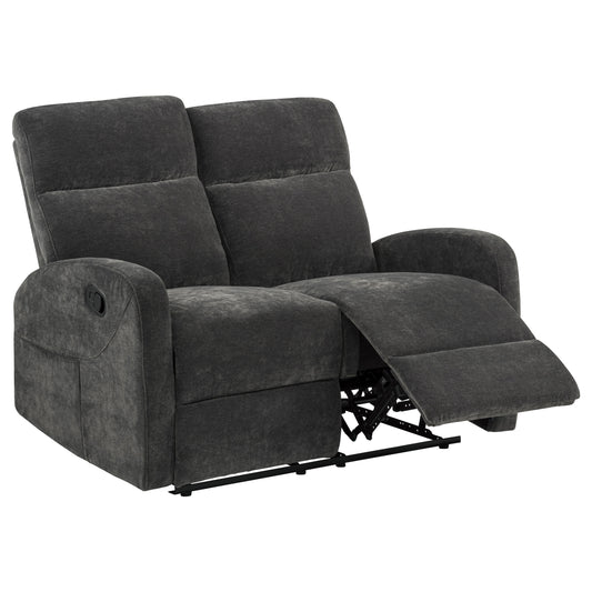 Hamilton Chenille Manual Reclining Loveseat Charcoal Grey