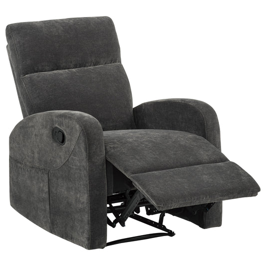 Hamilton Chenille Manual Recliner Charcoal Grey