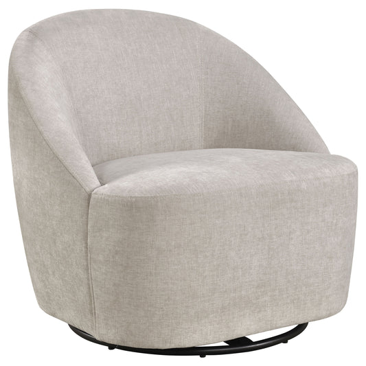 Leon Chenille Upholstered Swivel Accent Chair Beige