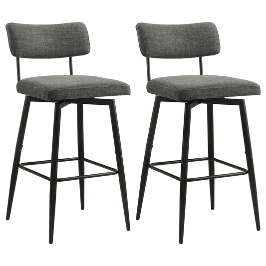 Levine Fabric Upholstered Swivel Bar Chair Grey (Set of 2)