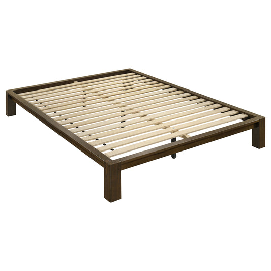 Gislen Queen Easy Assembly Wood Platform Bed Walnut