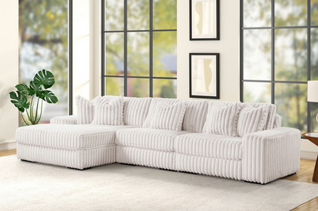 Sunday 3-Piece LAF Corduroy Sectional - Beige
