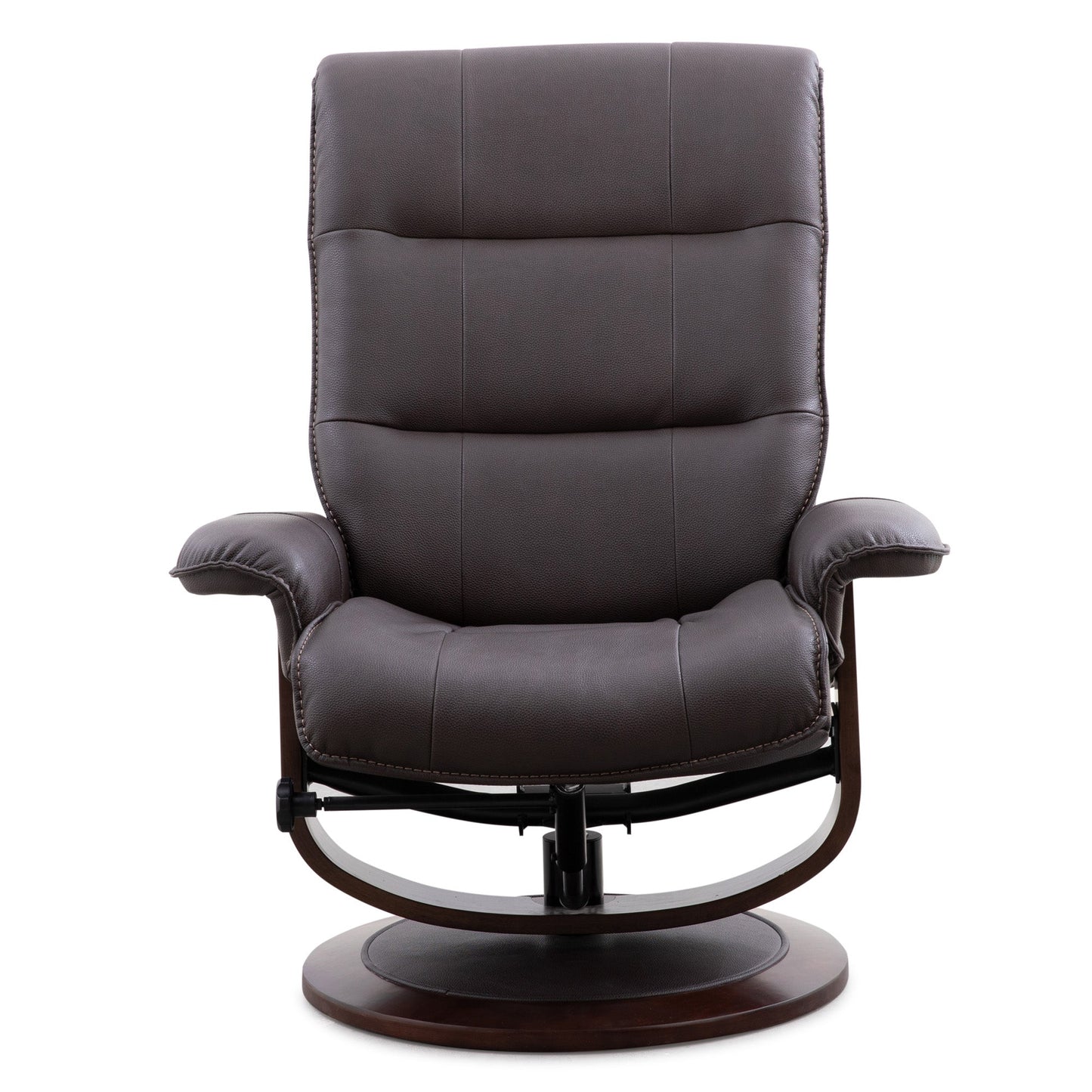 KNIGHT - CHOCOLATE MANUAL RECLINING SWIVEL CHAIR AND OTTOMAN