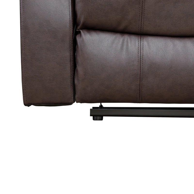 Ainehome "Cinema" 3-Piece Brown Faux Leather Manual Reclining Sofa Set