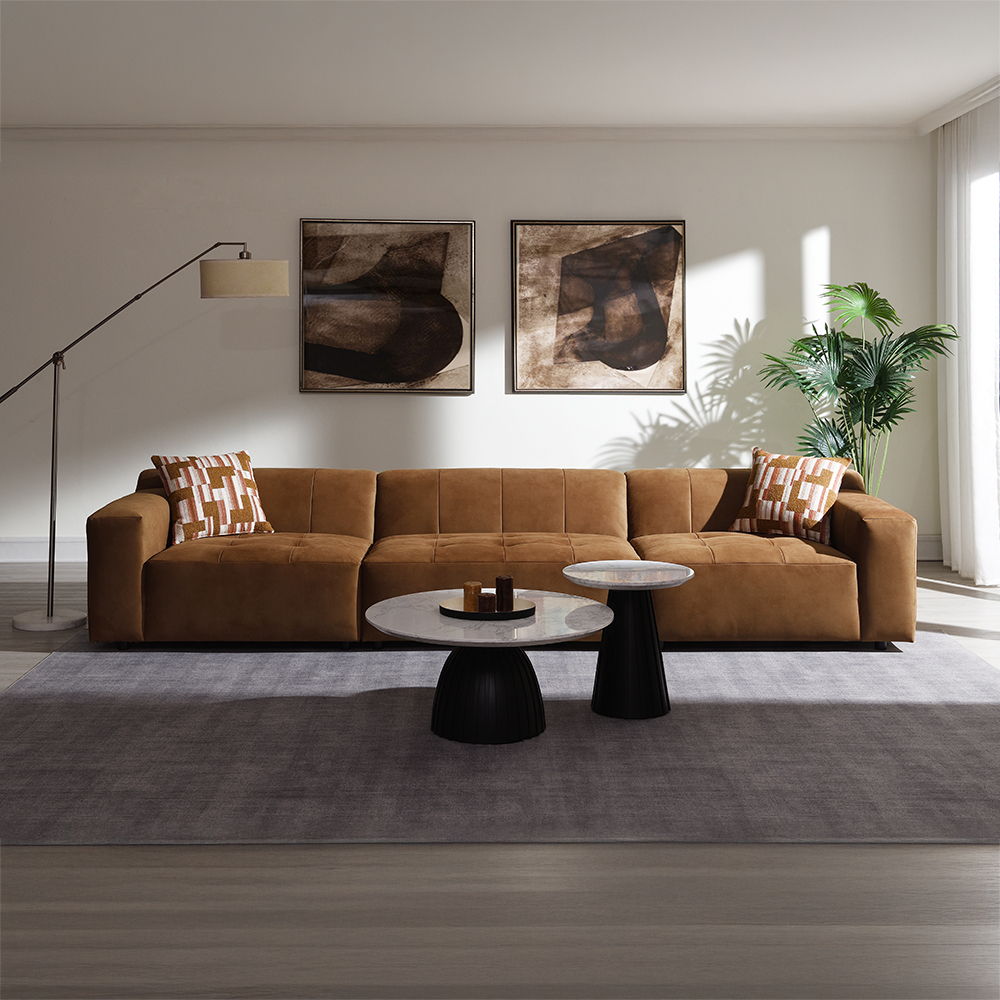Zoey - Modular - LF Arm Chair With Pillow - Chocolate Suede