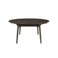 Rex - 65" Round Table With Self Storing Leaves - Walnut Brown