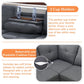 Ainehome 97.5" Wide Grey Linen L-Shaped Living Room Sectional Sofa Set