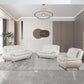 Solid Color Faux Leather 3-Piece Living Room Sofa Set with Elegant Design