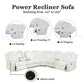 Ainehome Off-White 3-Piece Intelligent Power Reclining Leather Sectional Sofa Set with Smart Features