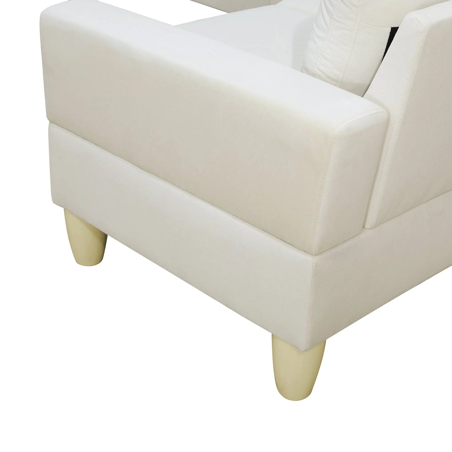 Ainehome Beige Flannel 4-Piece Modular Sofa Set