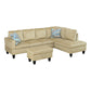 97" Wide Beige Microfiber L-Shaped Living Room Sectional Sofa Set — image 5