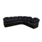 Ainehome Black Leather Power Reclining Sofa Set with Smart Storage & Wireless Charging