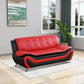 Black & Red Faux Leather 3-Piece Living Room Sofa Set with Elegant Design