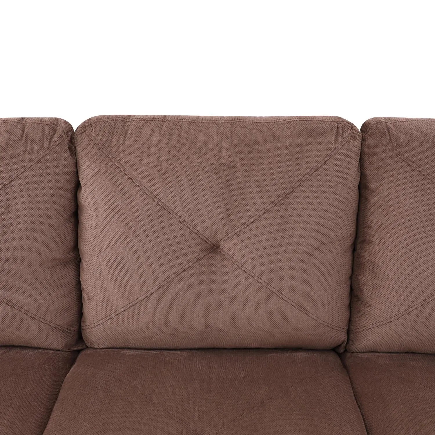 97" Wide Brown Corduroy L-Shaped Living Room Sectional Sofa Set — image 10