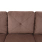 97" Wide Brown Corduroy L-Shaped Living Room Sectional Sofa Set — image 10