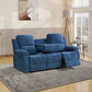 Cinema 3-Piece Blue Fabric Manual Reclining Sofa Set