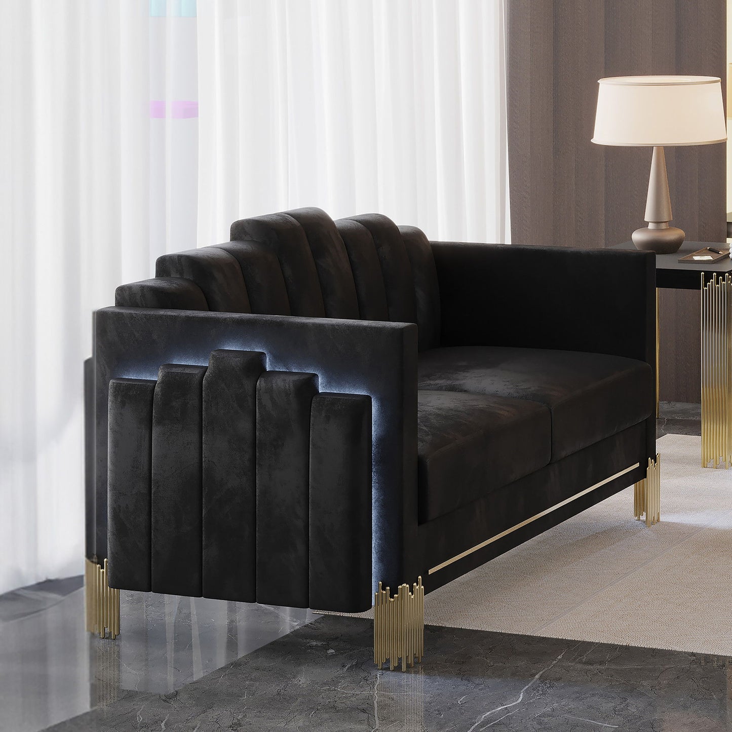Empire - Lighted Loveseat - Black
