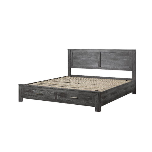 Vidalia - Queen Bed With Storage - Rustic Gray Oak