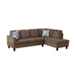 97" Wide Brown Corduroy L-Shaped Living Room Sectional Sofa Set — image 13