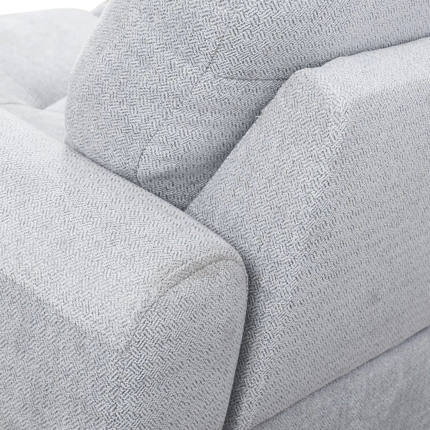 Ainehome 97.5" Wide Grey White Flannel 3-Piece Sofa Living Room Sofa Set