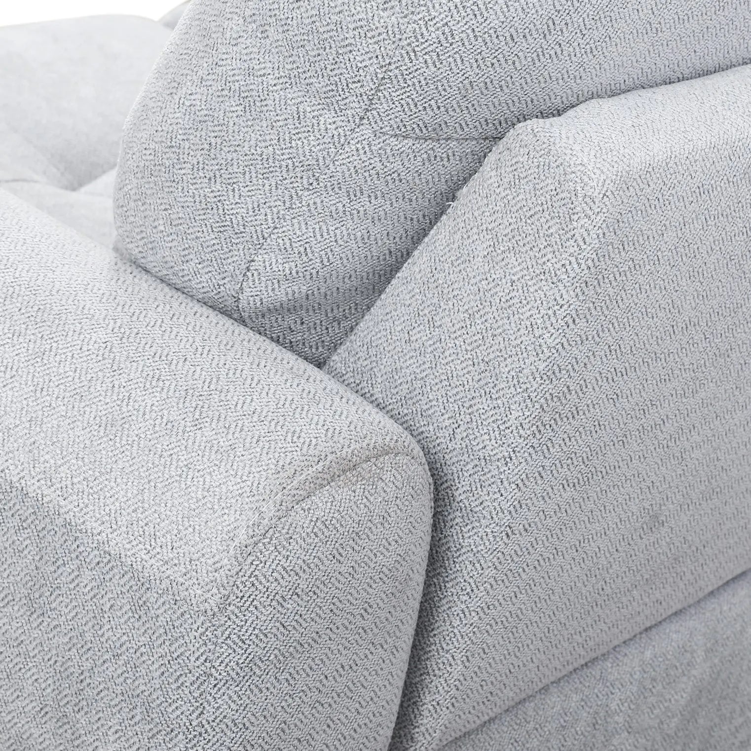 Ainehome 97.5" Wide Grey White Flannel 3-Piece Sofa Living Room Sofa Set