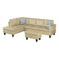 97" Wide Beige Microfiber L-Shaped Living Room Sectional Sofa Set — image 2