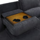 Ainehome Cinema 3-Piece Textured Dark Grey Corduroy Reclining Sofa Set