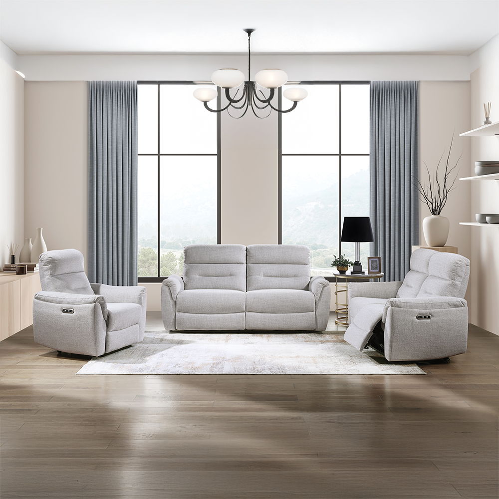 Eastre - Power Motion Recliner With USB Port - Beige Chenille