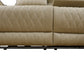 Ainehome Beige Leather Power Reclining Sectional Sofa with Smart Coffee Table & Reading Lamp