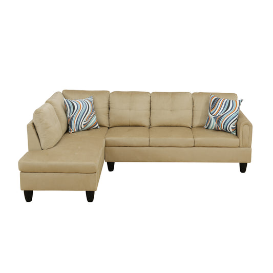 97" Wide Beige Flannel Living Room Sofa Set - Modern Comfort & Style for Your Home