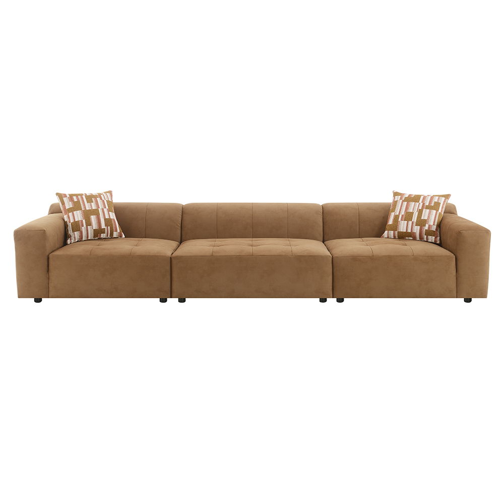 Zoey - Modular - LF Arm Chair With Pillow - Chocolate Suede