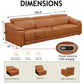 Ainehome Light Brown Leather 5-Seater Modular Power Reclining Sectional Sofa Set with Smart Storage & USB
