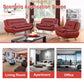 Ainehome Red Faux Leather 3-Piece Living Room Sofa Set with Elegant Design