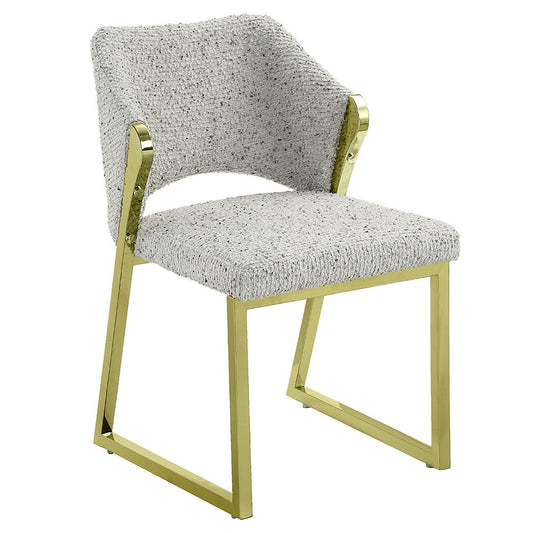 Galdesa - Side Chair (Set of 2) - Teddy Sherpa & Mirrored Gold
