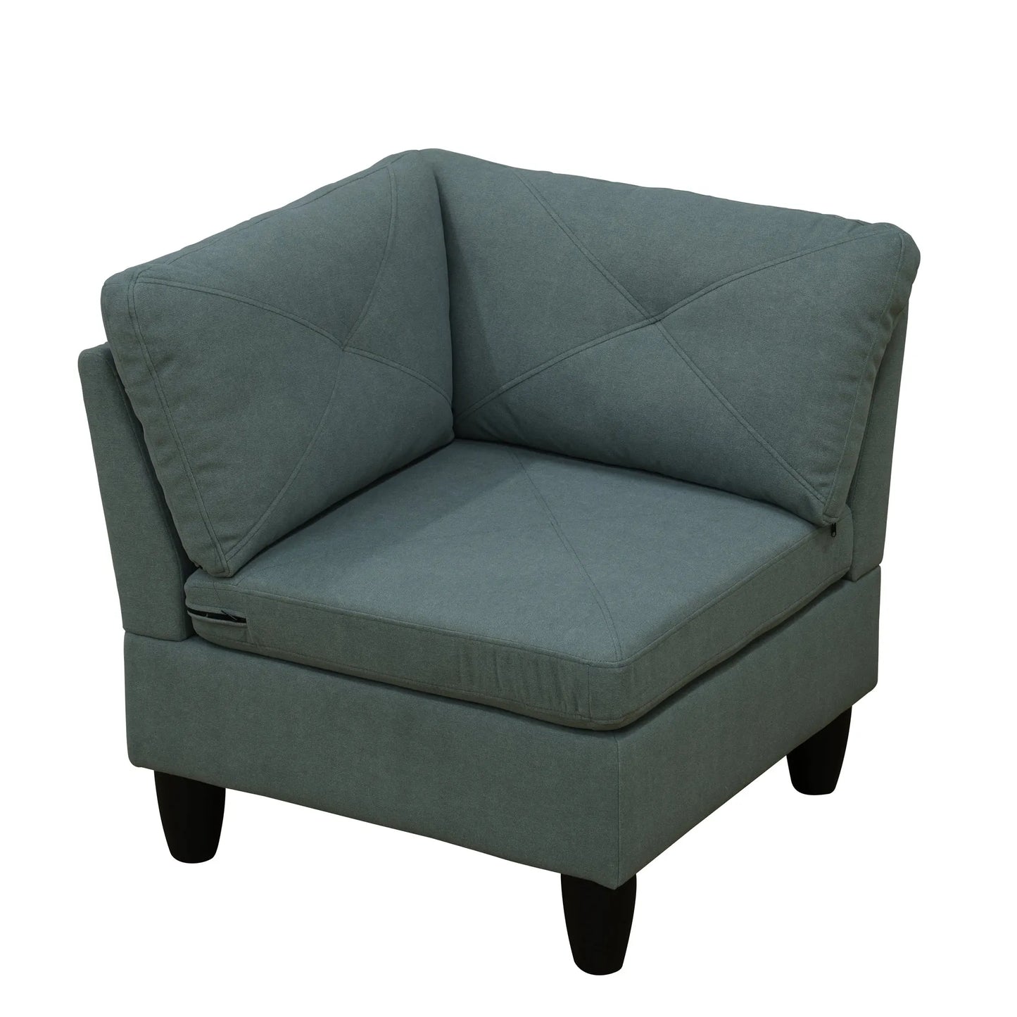 Ainehome Dendrobium Green Calico 4-Piece Modular Sofa Set