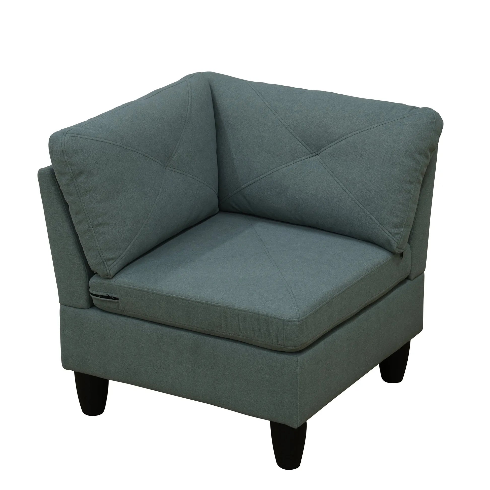 Ainehome Dendrobium Green Calico 4-Piece Modular Sofa Set