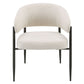 Jirina - Chenille Arm Chair With Metal Legs (Set of 2) - Beige & Black